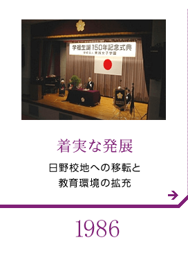 着実な発展 日野校地への移転と教育環境の拡充