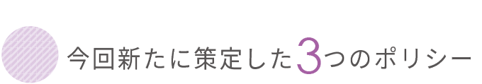 今回新たに策定した3つのポリシー