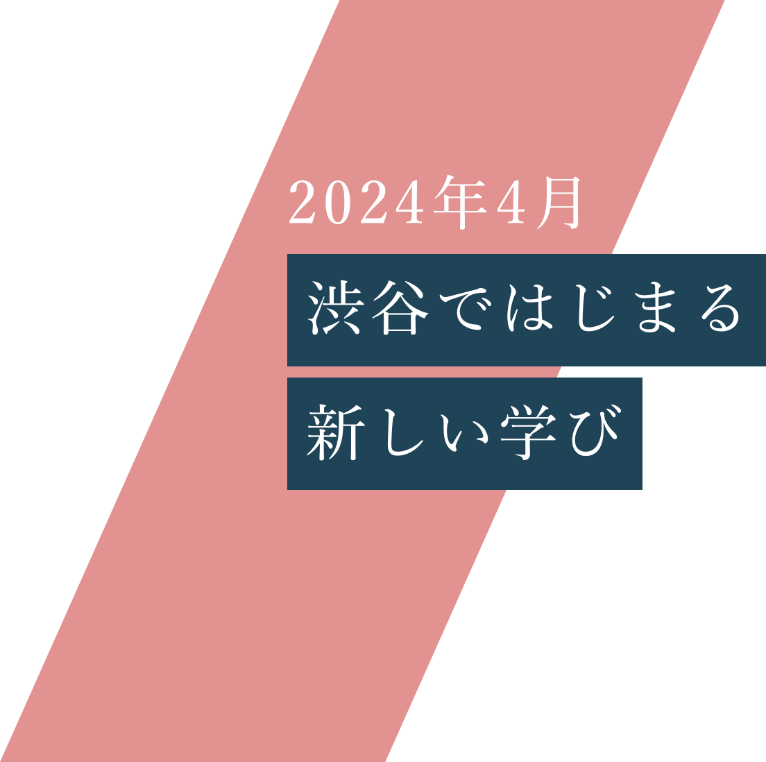 2024年4月 渋谷で始まる3つの学科。