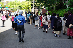 渋谷の避難訓練の様子